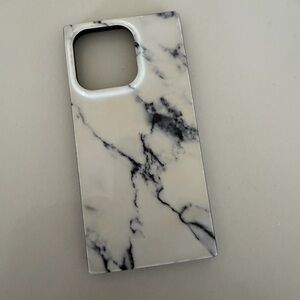 FLAUNT Marble Pattern Phone Case - Black and White iPhone 14 Pro